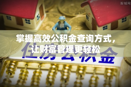 贵阳掌握高效公积金查询方式，让财富管理更轻松
